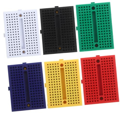 SUPVOX 6pcs Mini Breadboards Small Plastic Bread Board for Science Experiments and Small Projects Assorted Colour Solderless Circuit Board Kit