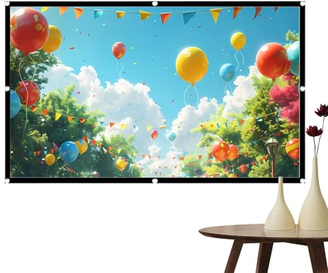 Projector Screen - Portable Foldable Video Equipment, Magnetic Roll Up Large Theater Screen, Indoor Camping Rv Backyard Party, Office Church School Cinema Nights, Lightweight Tool