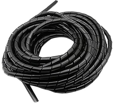 Styire 13 Meter Spiralkabel-Schutzrohr, Außendurchmesser 8 mm, Kabelwickelrohr, Spiralschlauch, PE-Polyethylen, Schwarz/Weiß, Kabelführung Schutzhülle(White)