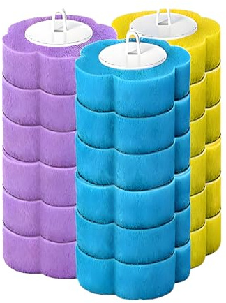 Snofrid Toilet Brush Disposable with Holder & 36 Refill Heads - Hygienic Sanitary Toilet Cleaner for Easy Cleaning, Streak-Free Fresh Bathroom, No Mess (1, 18 Refills)