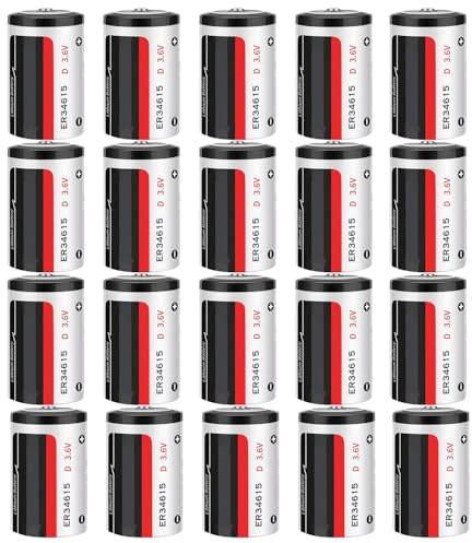 (20-Pack) 3.6V 19000mAh ER34615 D Size Non Rechargeable Lithium ttery