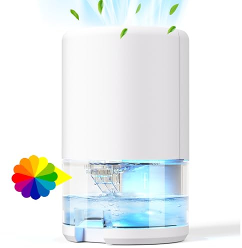 Dehumidifiers for Home, 500ML/Day Dehumidifier for Bedroom, Auto Off&7 Color Led Lights Portable Dehumidifier, Ultra Quiet for Drying Clothes Wardrobe Bathroom