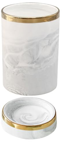 DECOMELODY Effetto Marmo Porta Utensili da Cucina per Tavolo | Contenitore per e Bacchette, Design Moderno Decorativo, Spazio Sul Piano, per Casa