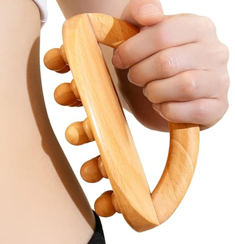Dammmassagegerät – Körpermassagebürste aus Holz 14 cm | Therapeutische | Hilfe zur Stimulierung der Durchblutung der Meridiane | Lindert Muskelverspannungen und fördert