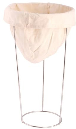 Helilyco Supporto per colino in acciaio inox per gelatina con sacchetti filtranti riutilizzabili a maglia fine per succo, yogurt, formaggio, brodo e latte di noci, 20 cm x 43 cm