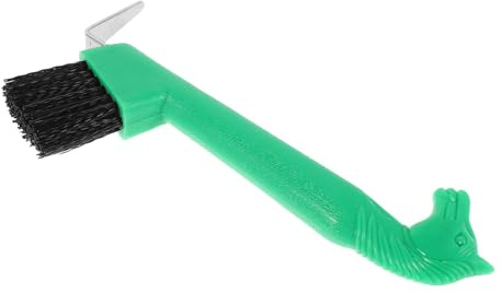 HOMSFOU Hufkratzer mit Metallbürste 18,5cm Hufreinigungswerkzeug für Pferde und Ziegen Stabile Borsten Rutschfester Griff für Gründliche Hufpflege und Entfernung von Schlamm