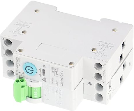 Ycauty 1P+N Smart WiFi-strömbrytare, Intelligent Fjärrkontrollenhet, 16A för hem- och Kontorsbruk, Flamskyddsmedel, Innehåller 1 Brytare
