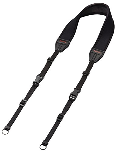 Hama Kameragurt Neopren, längenverstellbar (90 - 130 cm) mit integrierter Handschlaufe, schwarz