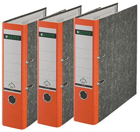 Leitz 1080/1050 Standard Ordner A4 (breit, orange, 3er Pack)