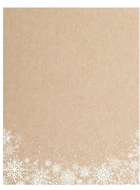 Great Papers! White Snowflakes Letterhead, 8.5 x 11, 80 Count (2019116), Brown, white, 80 Sheets
