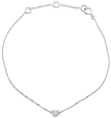 Miore Armband - Armreif Damen Kette Weißgold 9 Karat / 375 Gold Diamant Brillianten 0.04 ct 18 cm