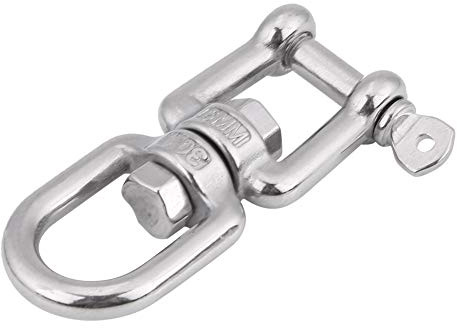 EBTOOLS pour mousqueton rotatif pour mousqueton tournant Anneau Tournant en Acier Inoxydable 304 avec Fourche Circulaire(6mm)