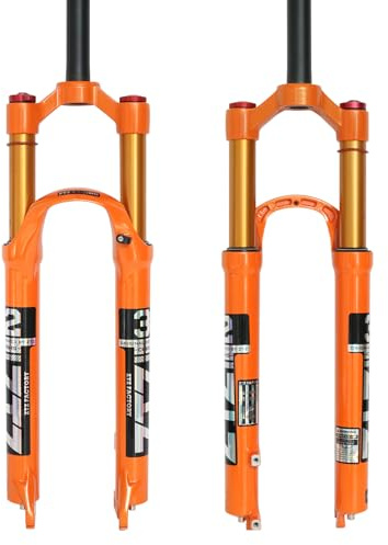 ZTZ 26/27.5/29 Zoll MTB Luftgabel, 120mm Federweg Fahrrad-Federgabel 28.6mm (1-1/8inch) 220mm Gewindefreier gerader Gabelschaft 9x100mm QR für XC/AM-Mountainbikes