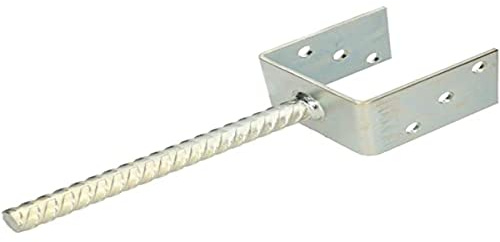 KOTARBAU® Support de poteau en U 91 mm Pied de Poteau Ancrage Poteau à Béton en Acier Galvanisé à Chaud Fixation Poteau Bois Pied Poteau Bois Support Poteau Bois