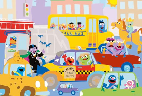 Schmidt Spiele 56460 Sesamstraße, Im Straßenverkehr, 100 Teile Kinderpuzzle, Normal