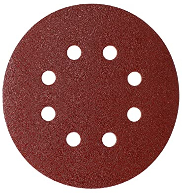 Mirka Abrasive paper sanding discs 125 mm hook and loop P80 5 pcs | Hook & Loop fastening with 8 holes for efficient dust extraction ideal for wood metal and plastic sanding tasks