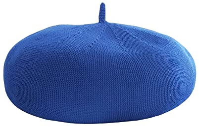 JOYHY Damen Sommer Atmungsaktiv Stricken Französisch Baskenmütze Hüte Blau