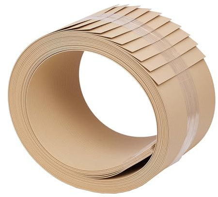 Jardinion Doppelstabzaun Sichtschutzstreifen PVC 250cm, 10 Stück, 6mm Rillen Beige Geeignet als Balkon Sichtschutz, Terrasse- und Gartenzaun Sichtschutz, einfache Montage