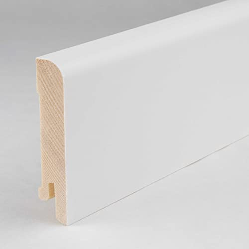 PROVISTON | plinthe placage bois arrondi | 15 x 70 x 2500 mm | blanc | plinthe moderne | 1 pièce