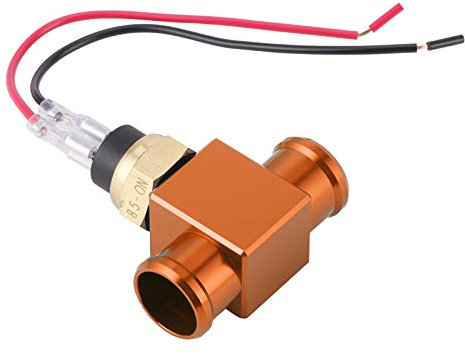 Thermostat Interrupteur de Température de L'eau Radiateur Ventilateur de Refroidissement Capteur de Température pour Moto ATV Hors Route Véhicule Capteur de Température Kit de Commutateur(orange)