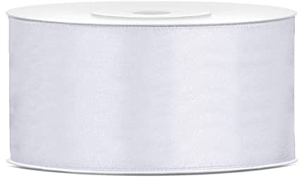 Satinband Weiß 50mm x 25m – Extra Breites Schleifenband | Hochzeitsband & Dekoband für große Schleifen, Hochzeit, Deko, Schärpe & Geschenkverpackung – Reißfest, Formstabil