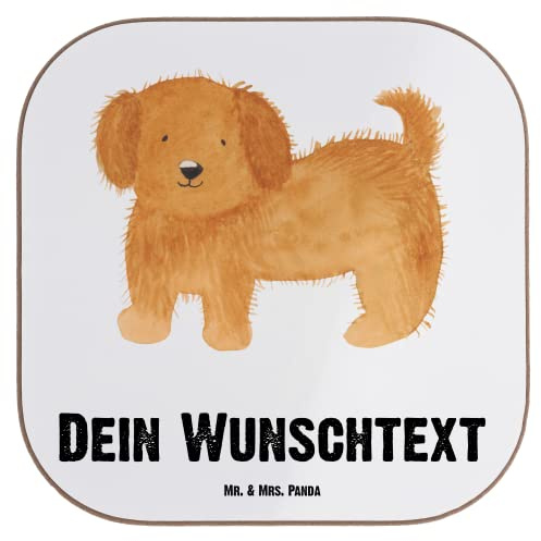 Mr. & Mrs. Panda PErsonalisierte Bierdeckel Hund Flauschig - Geschenke, untersetzer Bedruckt, Hunde, Hundemama, Sprüche, Personalisiert, mit Namen, Hundespruch, Personalisierter