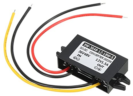 PATIKIL Convertitore Trasformatore DC 36V 48V a DC 12V 1.5A 18W Potenza | per LED Solare Sistema, Plastica Involucro