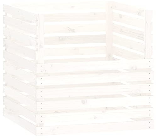 Compostador, MOONAIRY Compostadora Organica Jardin, Vermicompostador, Composteras Huerto, Compostera Domestica, de Madera Maciza de Pino Blanco 80x80x78 cm