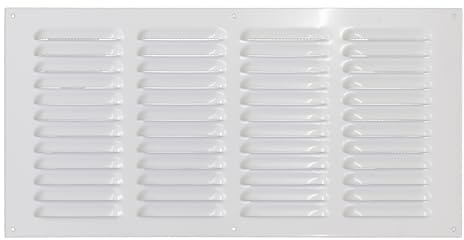 Rejilla de ventilación metálica (40 x 20 cm), color blanco