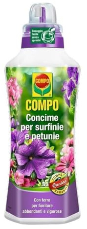 La zappa Concime liquido per Surfinie e Petunie da Giardino e Balcone fertilizzante per fioriture abbondanti 1 lt