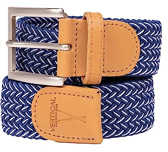 PIERROT Ceinture Tressée Élastique Made in France - Ceinture Elastique pour Femmes & Hommes Étirable avec Tissu Souple 105cm - Collab x Vertical - Garantie à Vie