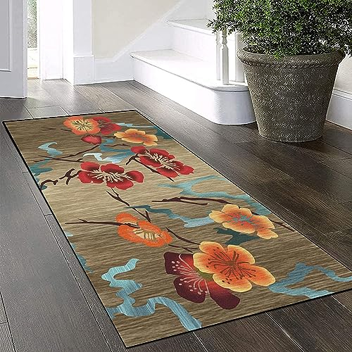 Teppich Läufer Flur Küche Rutschfest Waschbar 60x100cm Teppichläufer Lang, Braun Kücheteppich Küchenläufer Meterware Korridor Tepiche Schlafzimmer Esszimmer Schmutzfangmatte Breit 40-140Cm