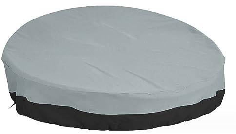 XUHCLY Schutzhülle Sonneninsel Abdeckung,Liegeinsel Abdeckung Wasserdichtes Sonneninsel Abdeckung Love-Seat Terasse Abdeckhaube Rund Abdeckhauben für Liegen Liege(Size:223x216x41/90cm (oval),Color:D)