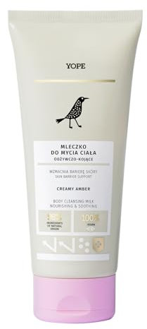 Yope Gel Doccia | Latte Corpo Lipobiotico 2in1 | Creamy Amber | Proteine di Riso, Burro di Shea | Pelle Secca & Sensibile | Formula Delicata | Naturale Vegano Eco | Dermatologicamente Testato | 200 ml