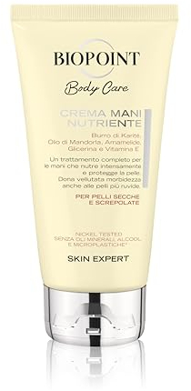 Biopoint - Crema Mani Nutriente, Arricchita con Burro di Karitè, Olio di Mandorla e Glicerina, Crema mani Riparatrice per Pelli Secche e Screpolate, 75ml
