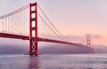 adrium Acryl-Bild 90 x 60 cm: Blick auf die Golden Gate Bridge vom Fort Point bei Sonnenaufgang, San Francisco, Kalifornien, USA (112853030)