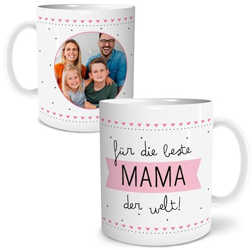 OWLBOOK® Tasse Beste Mama mit Foto selbst gestalten | Fototasse mit eigenem Bild | Geschenke Geburtstag Weihnachten | Fotogeschenke Weihnachtsgeschenke | 300 ml