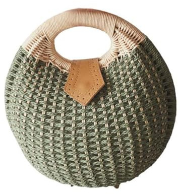 SAFIGLE Fashionable Rattan Handbag Vintage Purses for Women Straw Bags for Summer Ladies Hand Bags Clutch Crossbody Wallet Woven Beach Bag Summer Beach Rattan Women's White Tote Bag Shell