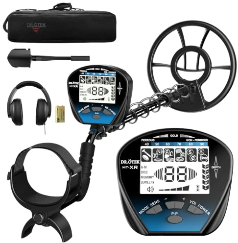 Metal Detector for Adults, Professional Metal Detectors Waterproof with 10 IP68 Coil, Larger LCD Display, High Accuracy for Gold & Silver Detection & Beach Treasure Hunting, Beginner Friendly (Blue)