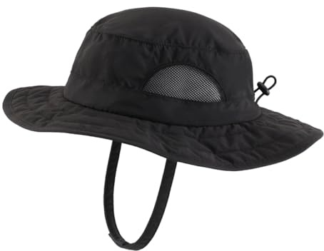 Magracy barn-äventyr-nät-solhatt brett brätte UPF 50+ strandhatt justerbar, svart, En Storlek