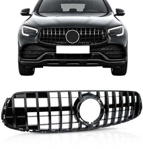 Calandra Mittlerer Kühlergrill, schwarz, glänzend, kompatibel mit Mercedes GLC/GLC Coupe | X253 | 2019-2022 (AMG-Modelle) Frontstoßstange