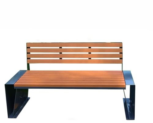 LAPADULA Outdoor-Bänke, Parkstuhl, Outdoor-Bank, Innenhof, Gemeinschaft, Kunststoff, Holz, Rücksitz, Edelstahl, Freizeitbank, Outdoor-Terrassenstühle (A, 150 cm)