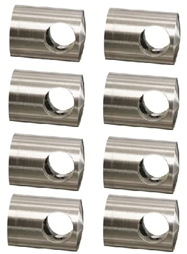 8 x Edelstahl Querstabhalter Ø Stab 12 mm Flacher Anschluss V2A Traversenhalter VA Treppengeländer Geländer Treppen Balkongeländer Terrassengeländer Balkon Terrasse (8Quer1200)