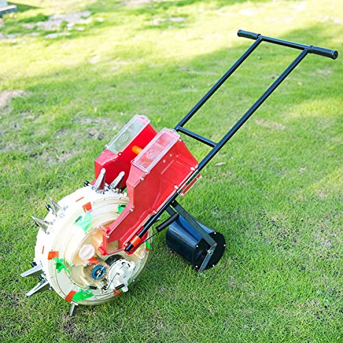 WTTTTW Seminatrice Manuale 2 in 1 e applicatore di fertilizzanti, seminatrice da Giardino a Spinta Manuale, spandiconcime a rulli, seminatrice di precisione per File,5 Mouths