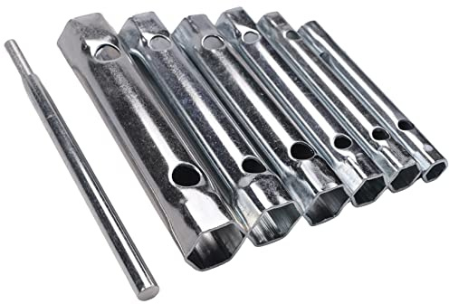 Okeeyseda 6 Pc 8-19Mm Métrique Tubulaire Clé À Boîte Set Tube Bar Bougie D'Allumage Clé À Molette En Acier À Double Fin Pour Automobile Réparation de L'Aplomb