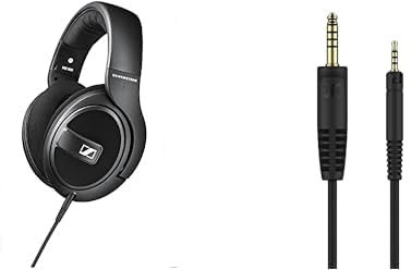 Sennheiser Bundle of HD 569 Around-Ear-Kopfhörer mit geschlossener Rückseite, Schwarz + Original Ersatzkabel - 1,8m symmetrisches Kabel mit einem 4,4mm Anschlussstecker