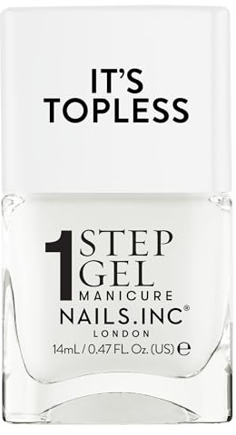 Nails Inc Topless Emma (leuchtend weiß) – Gel-Nagellack ohne UV – 1-Schritt-Maniküre mit ca 8 Tagen Halt – Schnelltrocknend, vegan & 21-free – Set für Erwachsene & Kinder, ohne Base/Top Coat