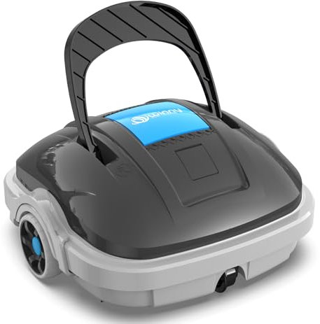 WINNY POOL CLEANER Robot Piscina Fuori Terra per Piscina da 80m², Robottino Pulitore con Batteria 100 Min | Robot Piscina Pulitore Senza Fili con Doppia Motricità, Parcheggio Autonomo Grigio Scuro
