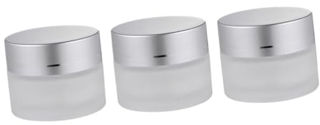 VALICLUD Lot de 3 Pots en Verre Dépoli 5g, Bocaux Cosmétiques Étanches pour Crème et Échantillons, Mini Contenant de Soin Visage, Adaptés au Rangement Maquillage et Voyage