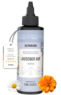 alphazoo Lauscher Auf Ohrenreiniger für Katzen 100ml – mit Kamille & Calendula. Sanfte Pflege zur Reinigung empfindlicher Katzenohren. Hautfreundlich, mild & ideal für die regelmäßige Anwendung